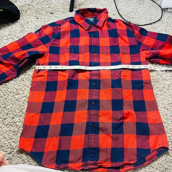 Vintage Y2K J Crew Mens Red Blue Plaid Casual Long Sleeve Button Down M - Picture 2 of 4